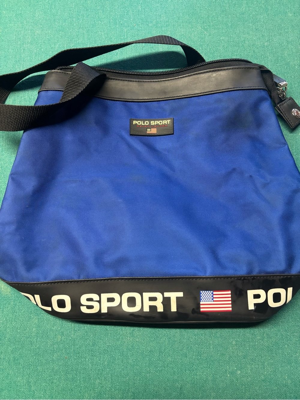 Polo by Ralph Lauren Royal Blue Crossbody Messenger Bag with Black Trim